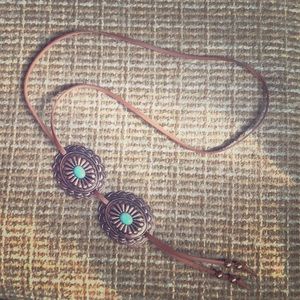 Copper and Turquoise Concho Necklace